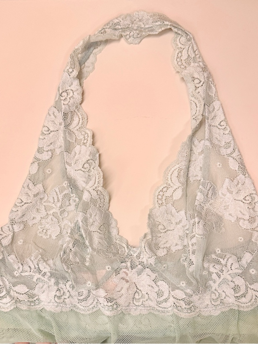 Victoria’s Secret Lace Halter Bralette Camisole - Light Minty Green